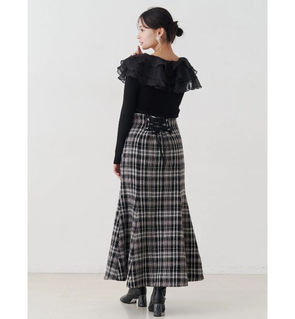 MERCURYDUO「オリジナルロービングチェックマーメイドスカート」|スカート|