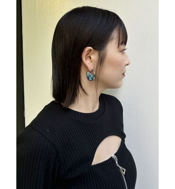 MURUA「マーブルレジンメタルピアス」|ピアス|シルバー