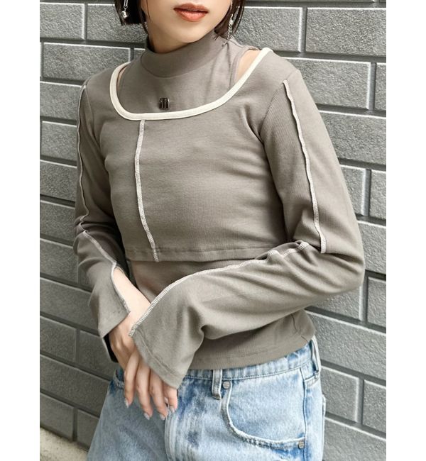 MURUA「マルチウェイレイヤードトップス」|Tシャツ・カットソー|カーキ