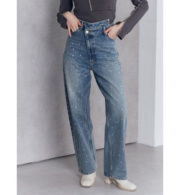 MURUA「ランダムホットフィックスデニム」|デニム|ブルー