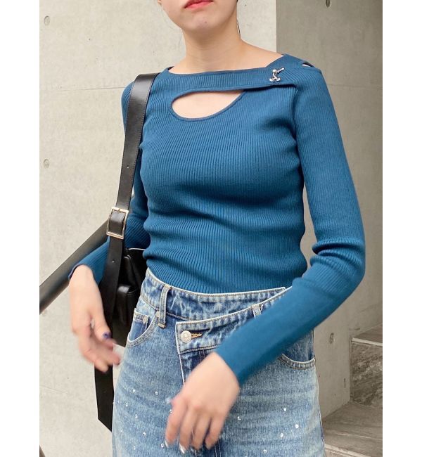 MURUA「フロントオープンリブニット」|ニット・セーター|