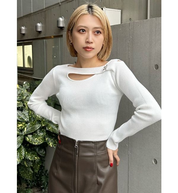 MURUA「フロントオープンリブニット」|ニット・セーター|