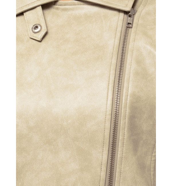 MURUA「ヴィンテージライクフェイクレザーミドルジャケット【セットアップ着用可】」|ブルゾン・スタジャン|