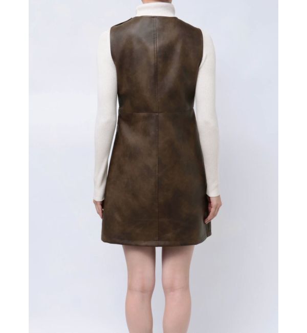 MURUA「フェイクレザーホックミニワンピース」|ワンピース|