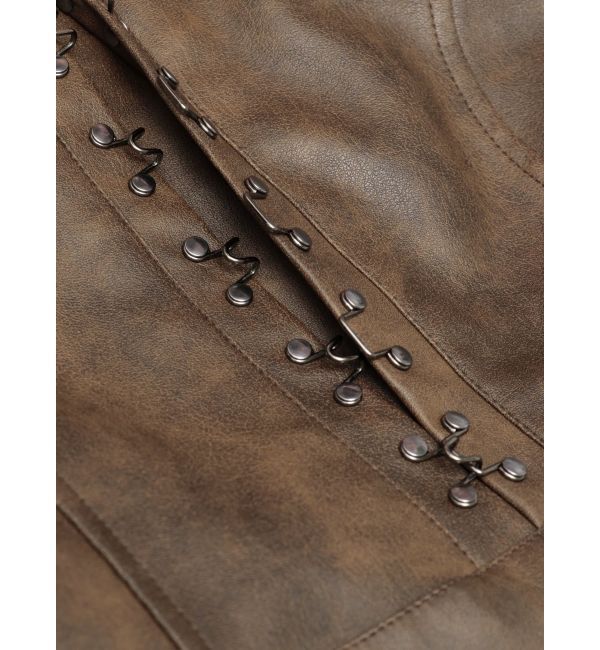 MURUA「フェイクレザーホックミニワンピース」|ワンピース|