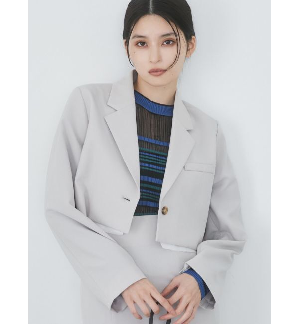 MURUA「ヘムアタッチメントショートジャケット【セットアップ着用可】」|テーラードジャケット|ライトグレー