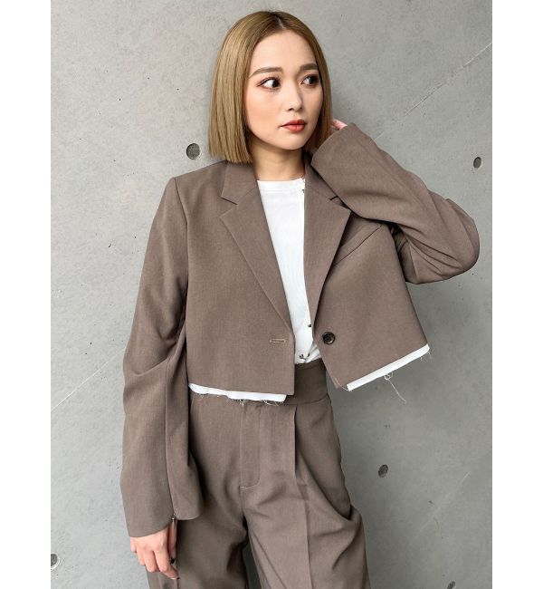 MURUA「ヘムアタッチメントショートジャケット【セットアップ着用可】」|テーラードジャケット|