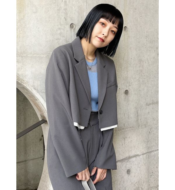 MURUA「ヘムアタッチメントショートジャケット【セットアップ着用可】」|テーラードジャケット|