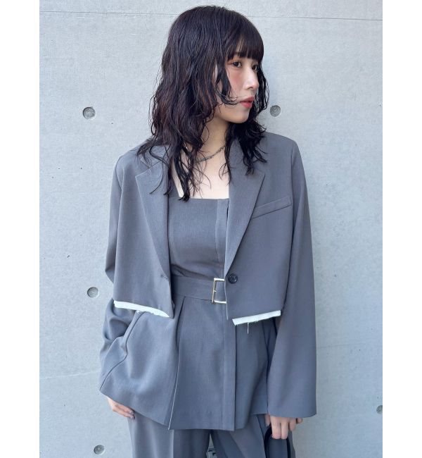 MURUA「ヘムアタッチメントショートジャケット【セットアップ着用可】」|テーラードジャケット|