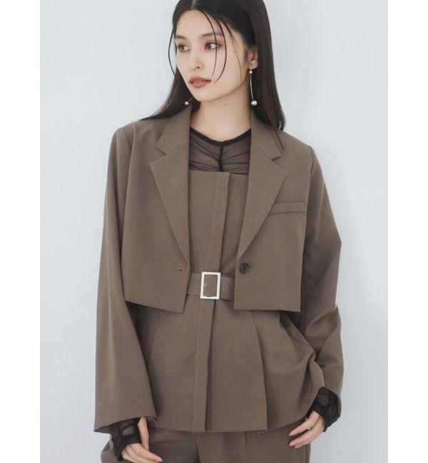 MURUA「ヘムアタッチメントショートジャケット【セットアップ着用可】」|テーラードジャケット|モカ
