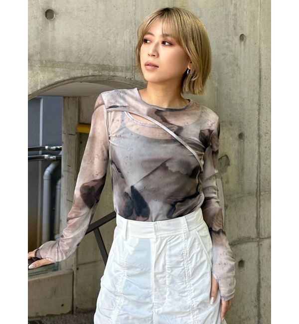 MURUA「カラーブロックシアートップス」|Tシャツ・カットソー|