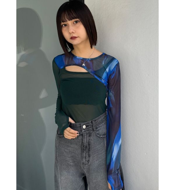 MURUA「カラーブロックシアートップス」|Tシャツ・カットソー|