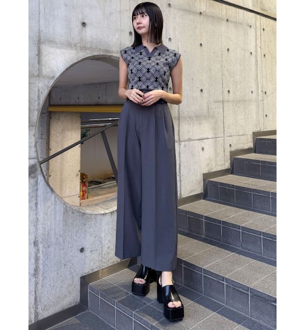 MURUA「ジオメトリックニットタンク」|タンクトップ|