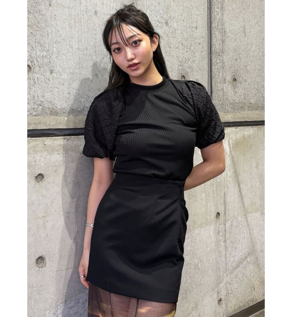 MURUA「テレコドッキングジャガードトップス」|Tシャツ・カットソー|