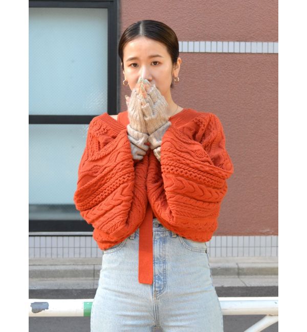 Ungrid「ケーブルニットボレロアンサンブル」|カーディガン|