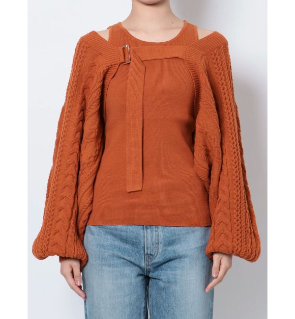 Ungrid「ケーブルニットボレロアンサンブル」|カーディガン|