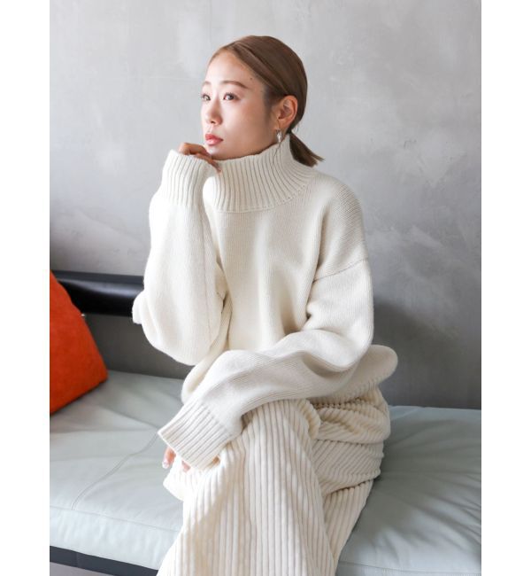 Ungrid「ハイネックボリュームカラーニット」|ニット・セーター|