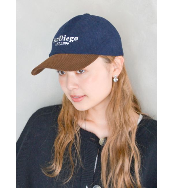 Ungrid「バイカラーコーデュロイキャップ」|キャップ・キャスケット|