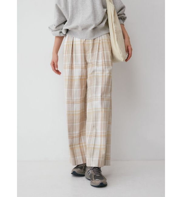 Ungrid「リネン混チェック柄パンツ」|その他|