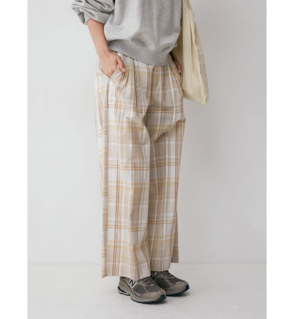 Ungrid「リネン混チェック柄パンツ」|その他|