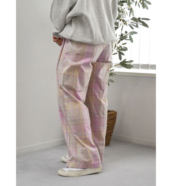 Ungrid「リネン混チェック柄パンツ」|その他|