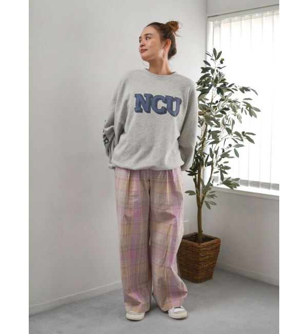 Ungrid「リネン混チェック柄パンツ」|その他|