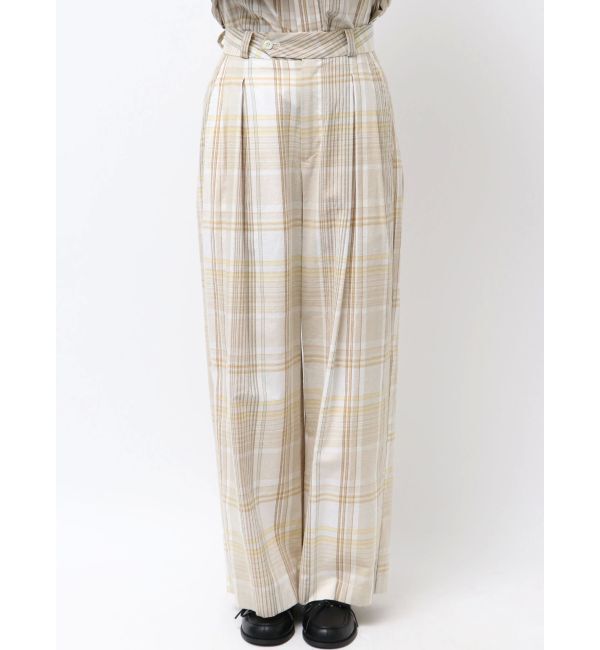 Ungrid「リネン混チェック柄パンツ」|その他|