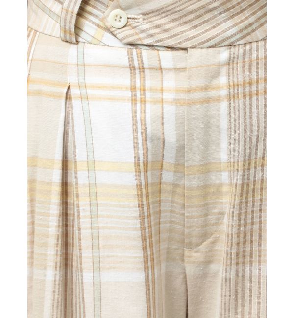 Ungrid「リネン混チェック柄パンツ」|その他|