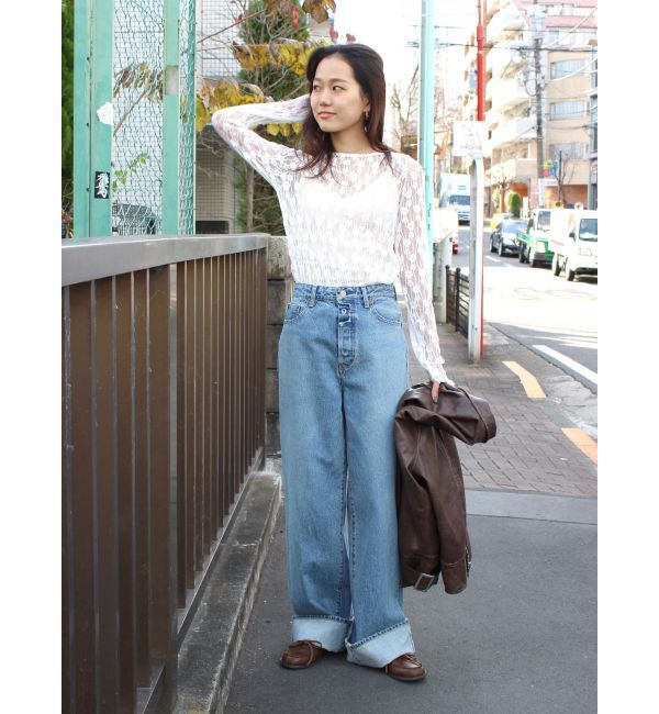 Ungrid「シアーレースロングスリーブTee」|Tシャツ・カットソー|