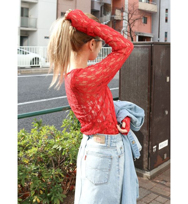 Ungrid「シアーレースロングスリーブTee」|Tシャツ・カットソー|