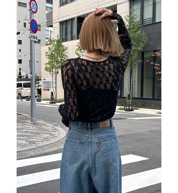 Ungrid「シアーレースロングスリーブTee」|Tシャツ・カットソー|