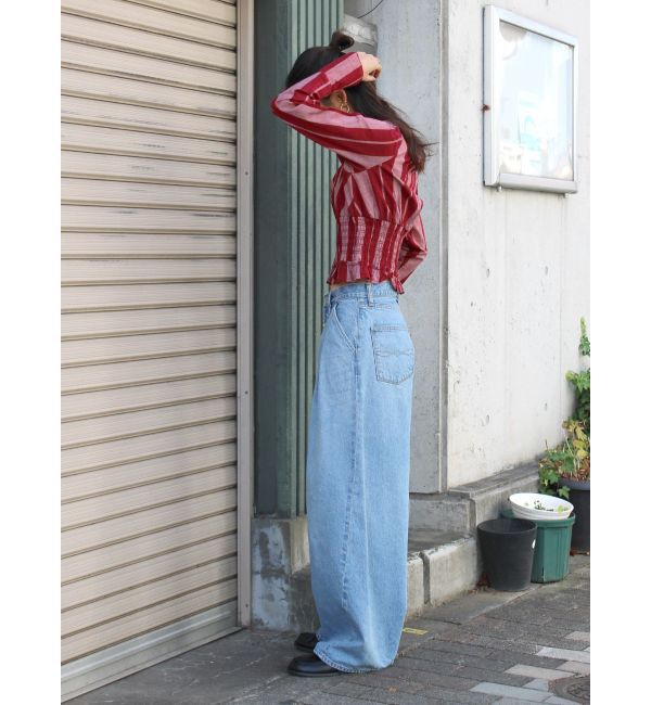 Ungrid「シャーリングデザインストライプブラウス」|シャツ・ブラウス|