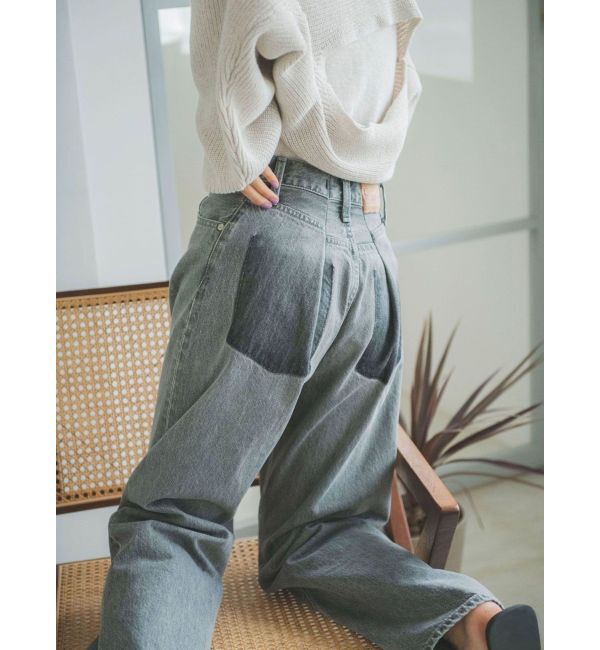 Ungrid「リメイクデザインルーズデニム」|デニム|ブラック