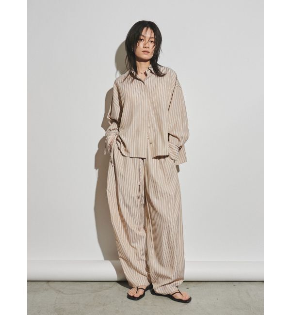 Ungrid「【Htage】カーブデザインストライプパンツ」|その他|ベージュ