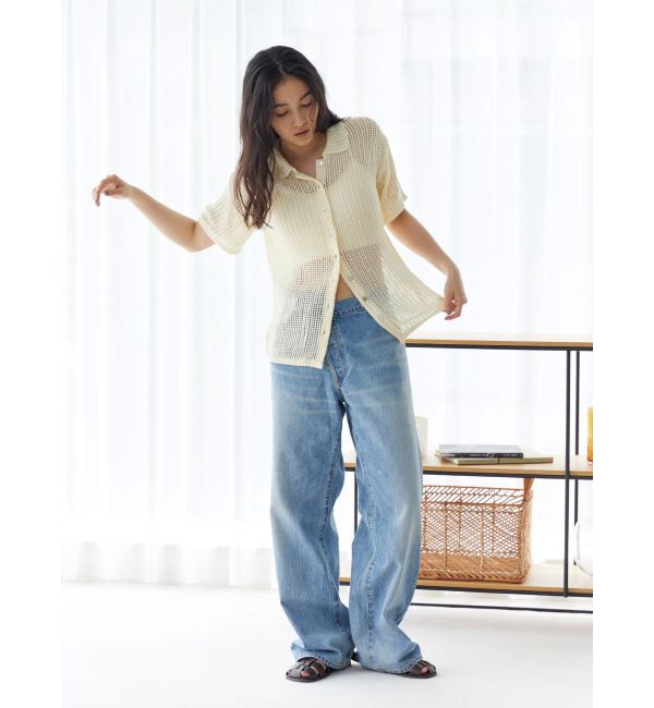 Ungrid「透かし編みキャミレイヤードニットカーデ」|カーディガン|