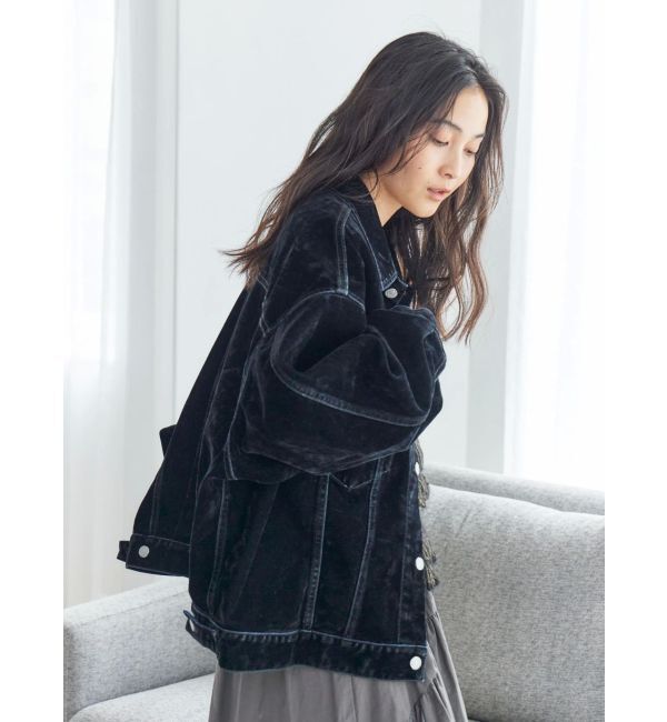 Ungrid「フロッキー起毛デニムジャケット」|デニムジャケット|