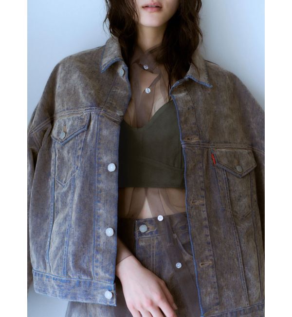 Ungrid「フロッキー起毛デニムジャケット」|デニムジャケット|