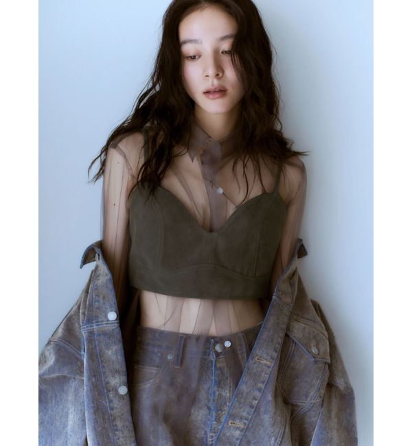 Ungrid「フロッキー起毛デニムジャケット」|デニムジャケット|