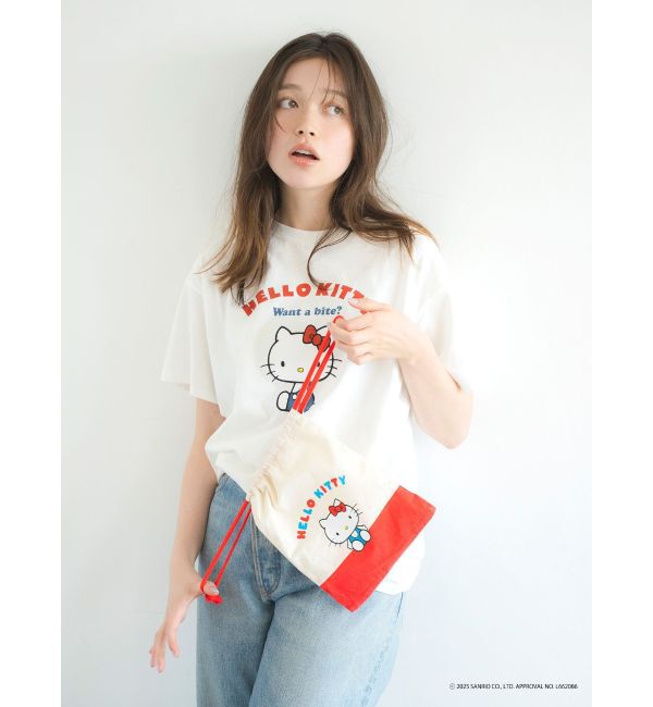 Ungrid「【ハローキティーコラボ】ロゴデザイン巾着ポーチ」|ポーチ|