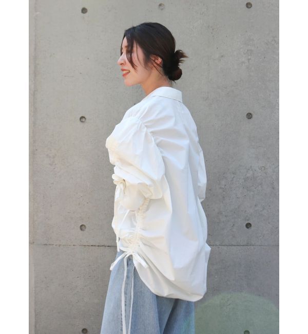 Ungrid「ギャザーデザインルーズシャツ」|シャツ・ブラウス|