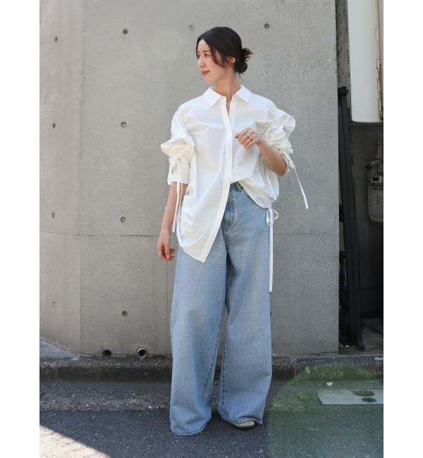 Ungrid「ギャザーデザインルーズシャツ」|シャツ・ブラウス|