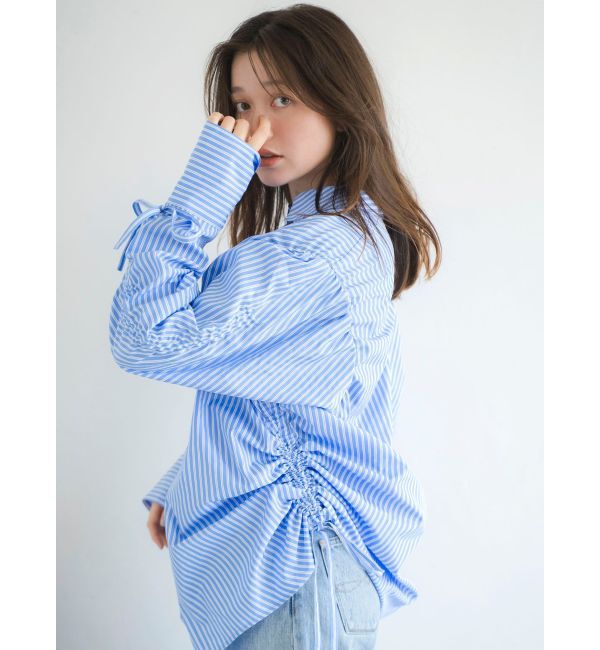 Ungrid「ギャザーデザインルーズシャツ」|シャツ・ブラウス|