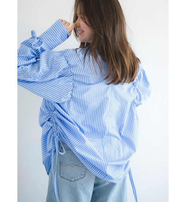 Ungrid「ギャザーデザインルーズシャツ」|シャツ・ブラウス|