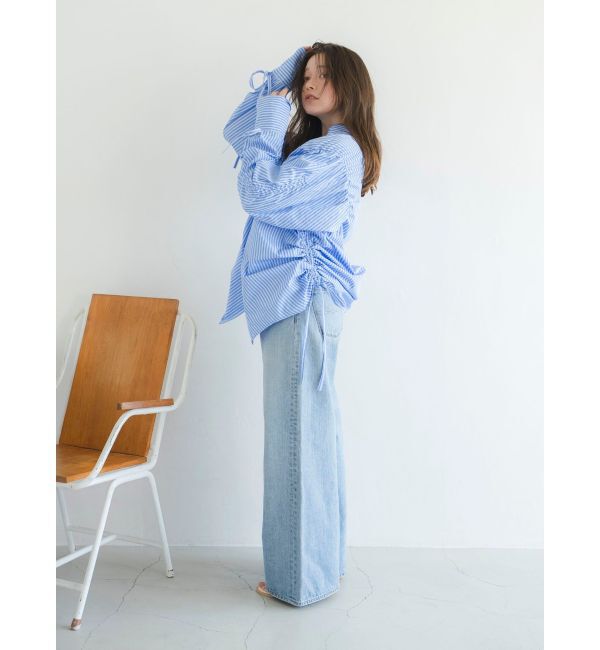 Ungrid「ギャザーデザインルーズシャツ」|シャツ・ブラウス|