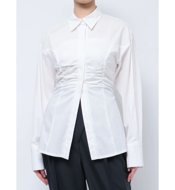 LAGUNAMOON「ウエストギャザースリムシャツ」|シャツ・ブラウス|