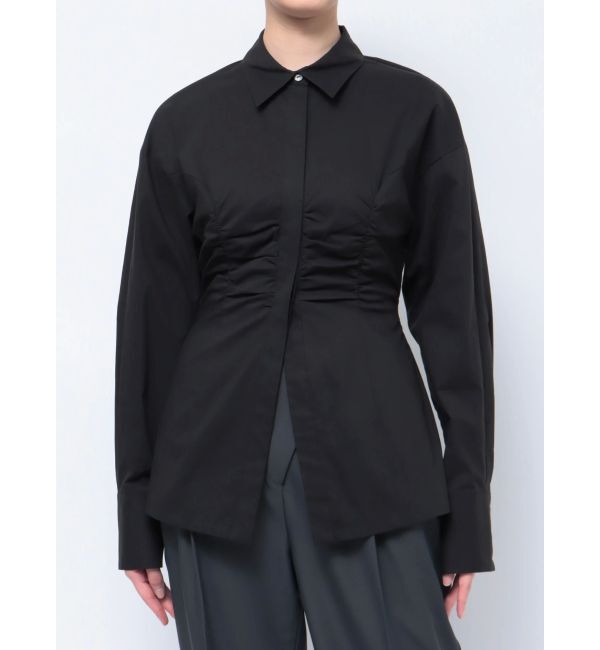 LAGUNAMOON「ウエストギャザースリムシャツ」|シャツ・ブラウス|