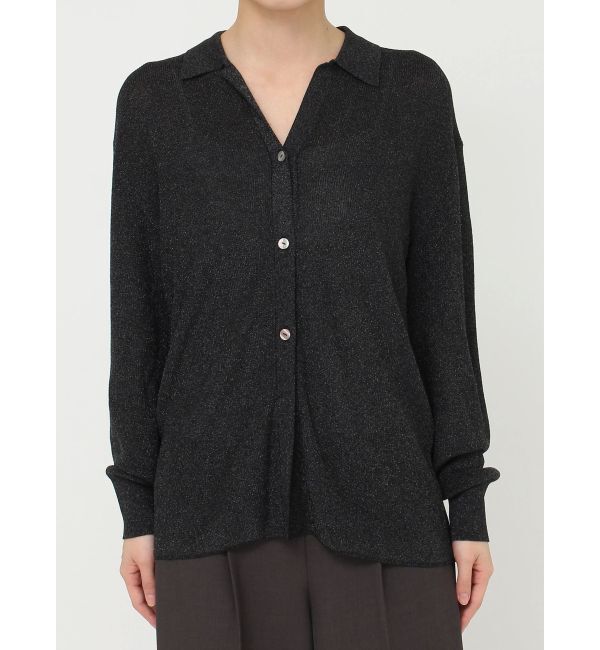 LAGUNAMOON「シャツカラーシアーニットカーディガン」|カーディガン|