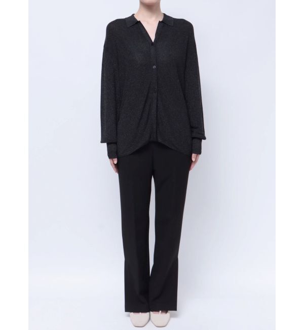 LAGUNAMOON「シャツカラーシアーニットカーディガン」|カーディガン|