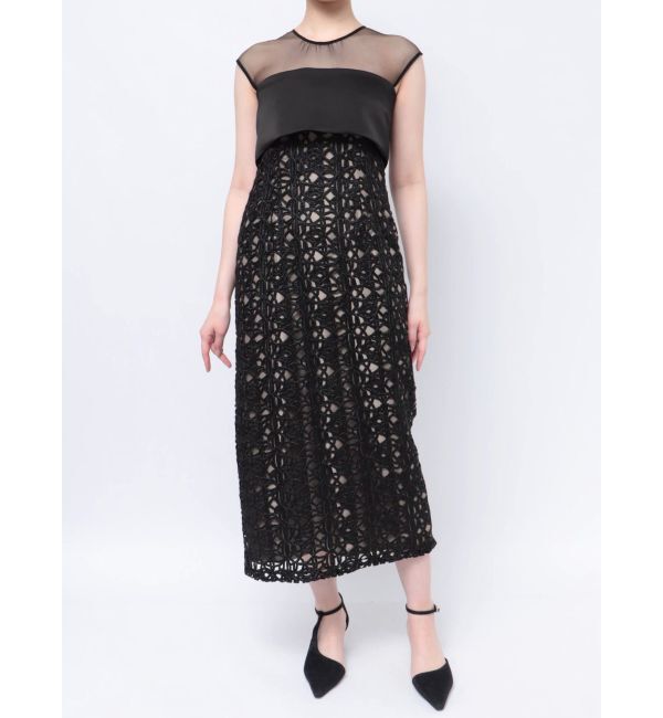 LAGUNAMOON「LADYレザーライクレースIラインドレス」|ドレス|