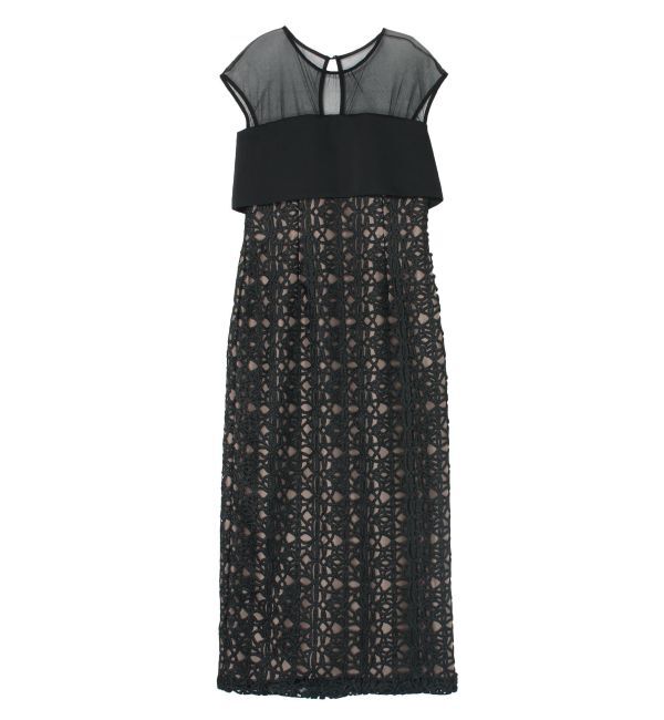 LAGUNAMOON「LADYレザーライクレースIラインドレス」|ドレス|